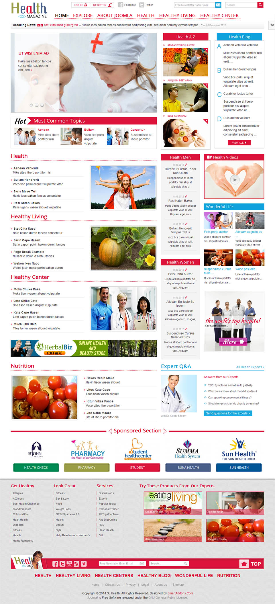 Joomla template SmartAddons Health