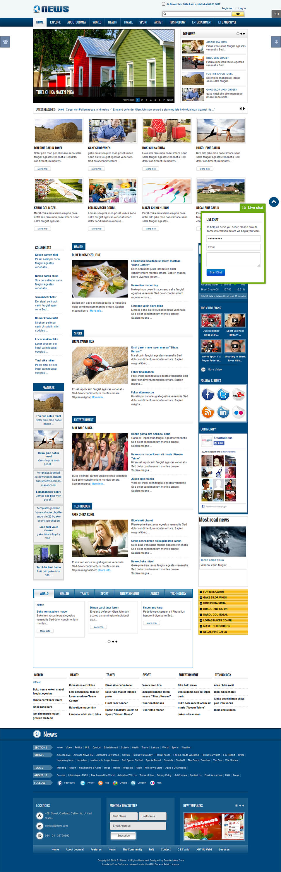 Joomla template SmartAddons News