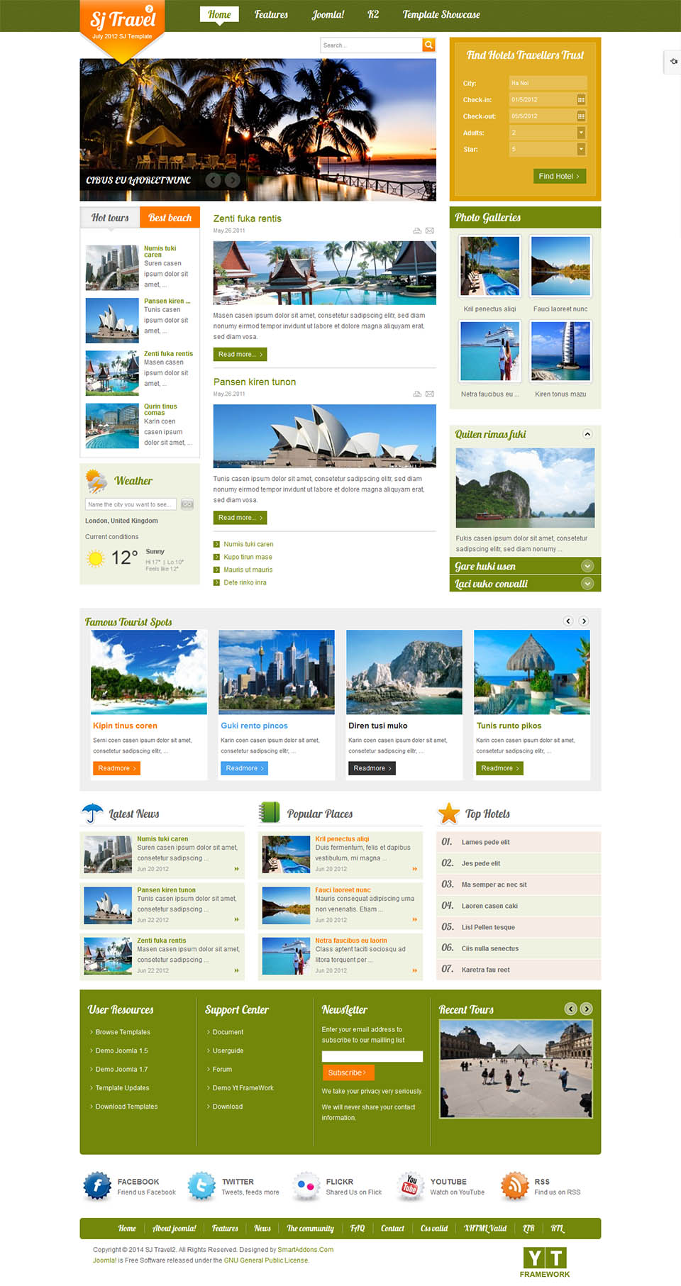 Joomla template SmartAddons Travel II