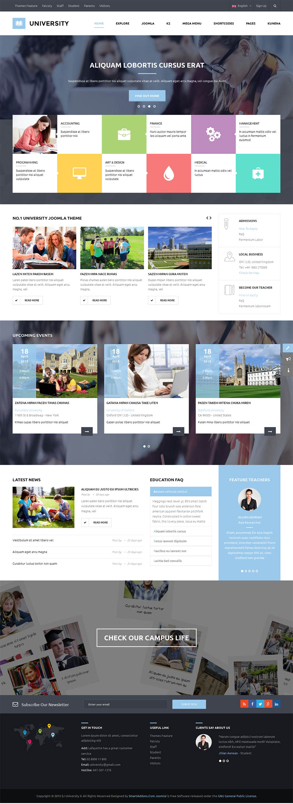 Joomla template SmartAddons University II