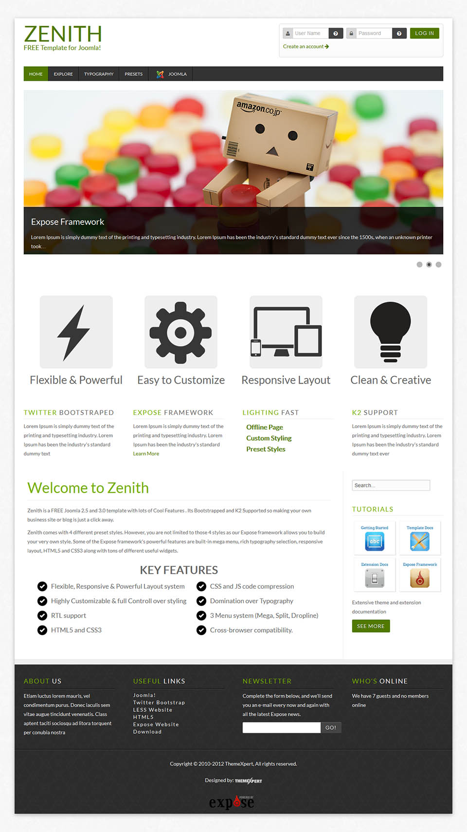 Joomla template ThemeXpert Zenith