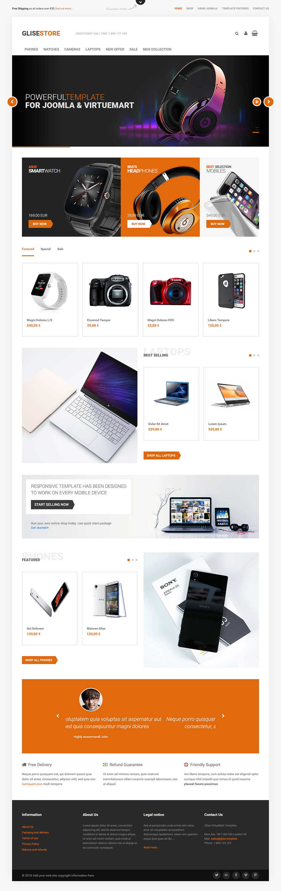 Joomla template VirtuemartTemplates Glise Store