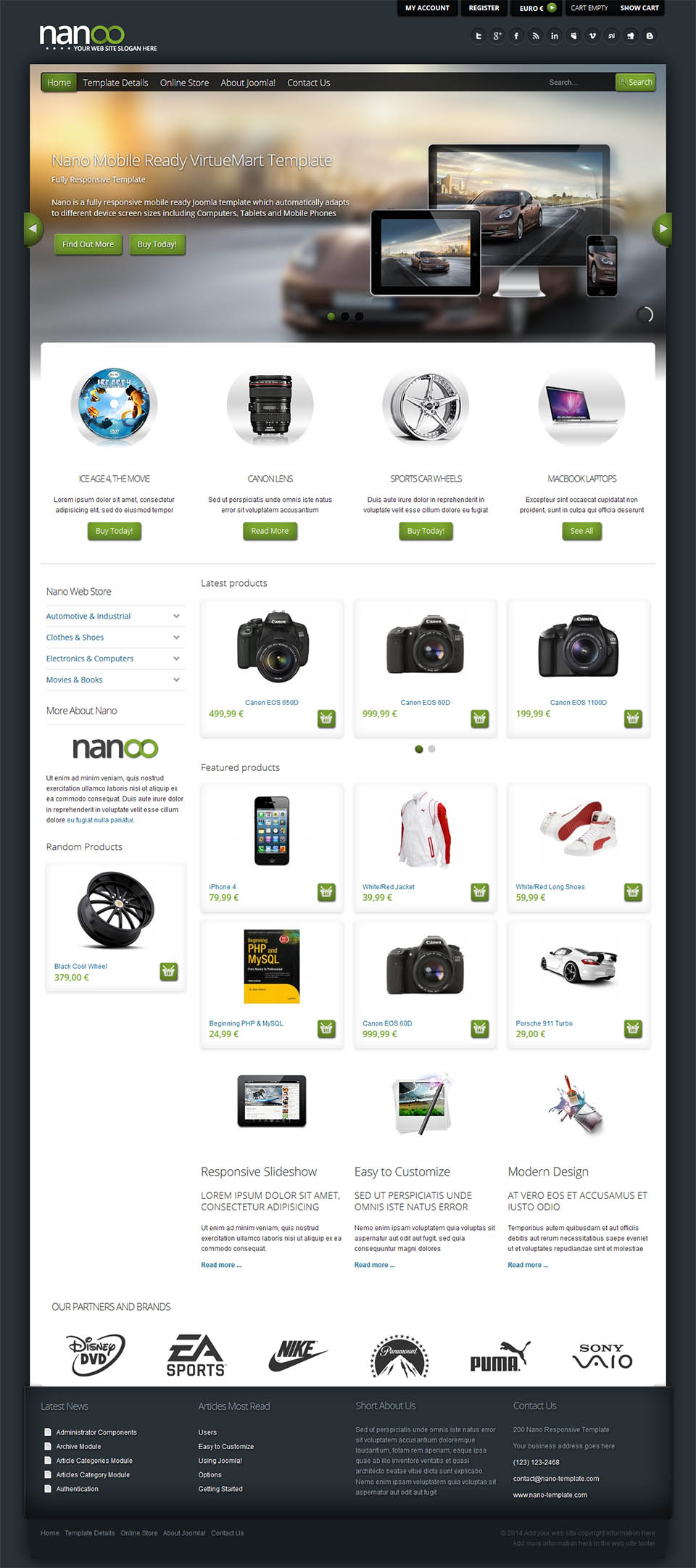 Joomla template VirtuemartTemplates Nano