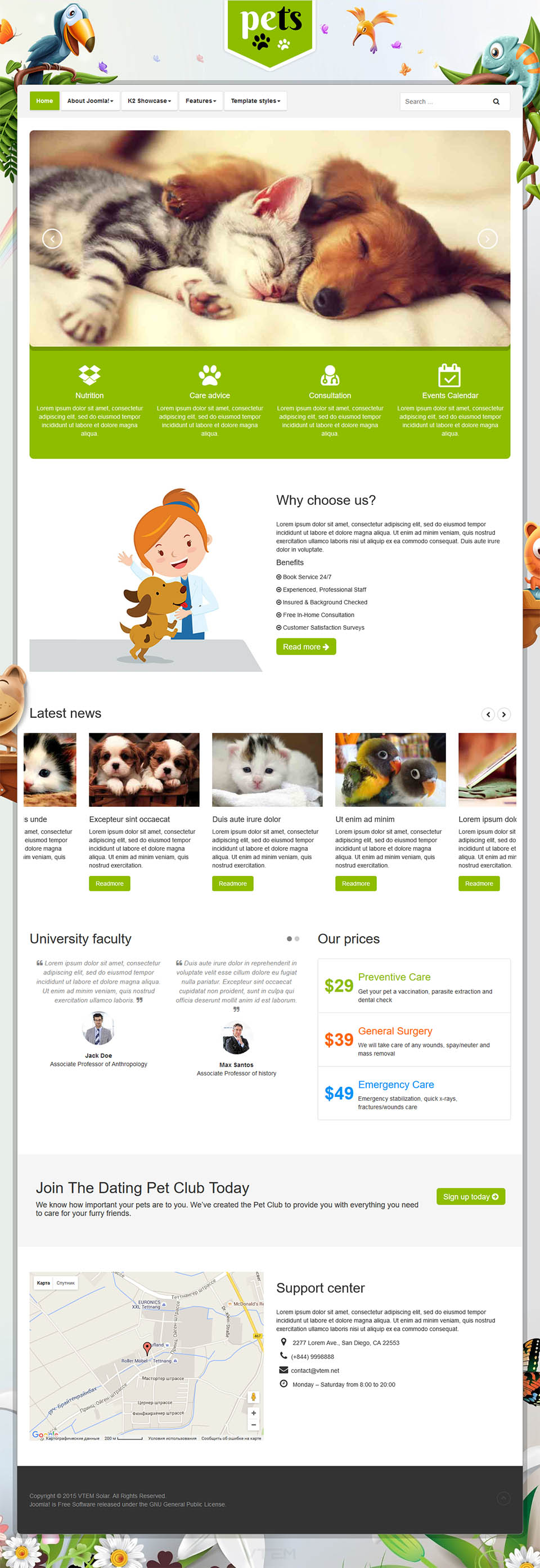 Joomla template Vtem Pets