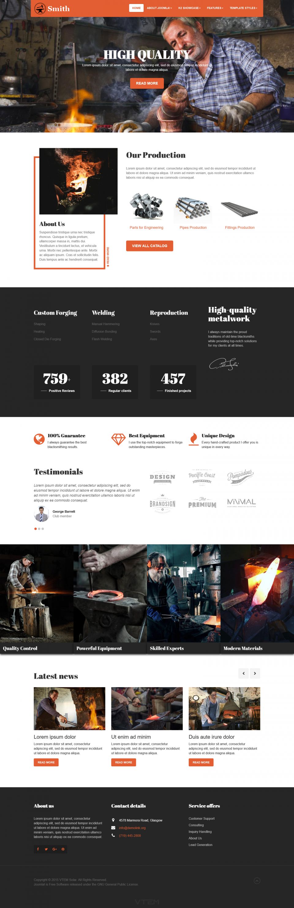 Joomla template Vtem Smith