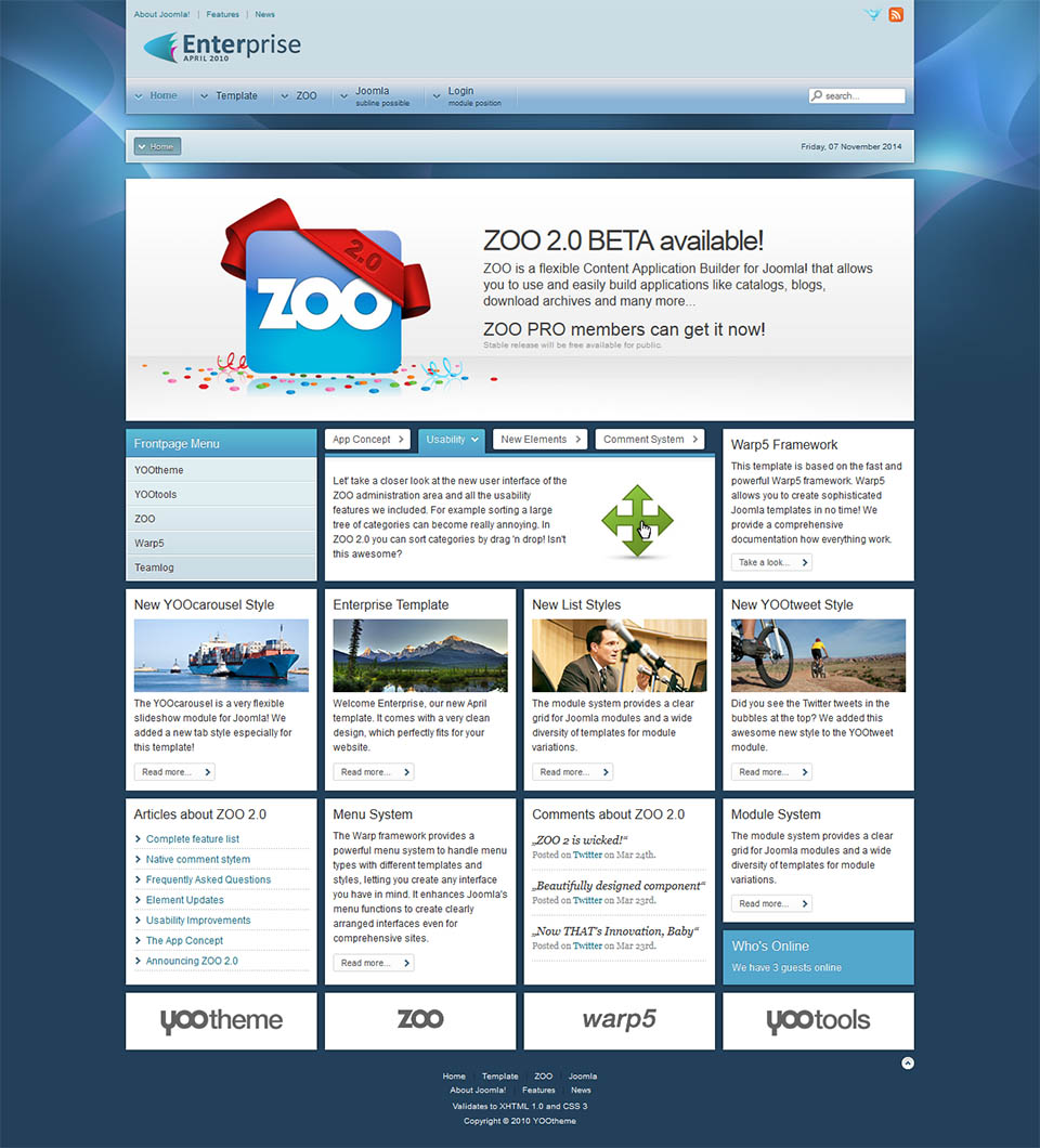 Joomla template YOOtheme Enterprise