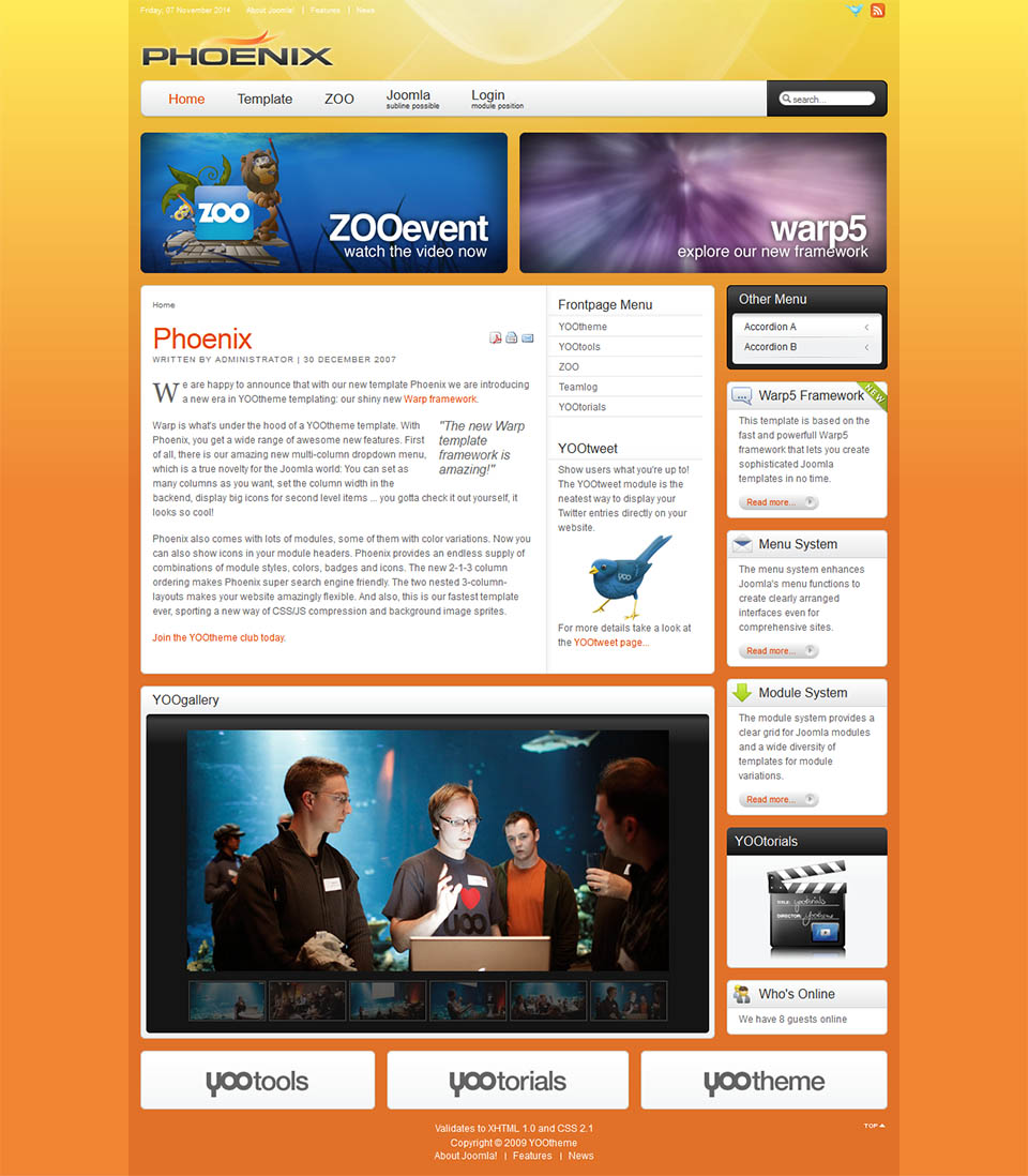 Joomla template YOOtheme Phoenix