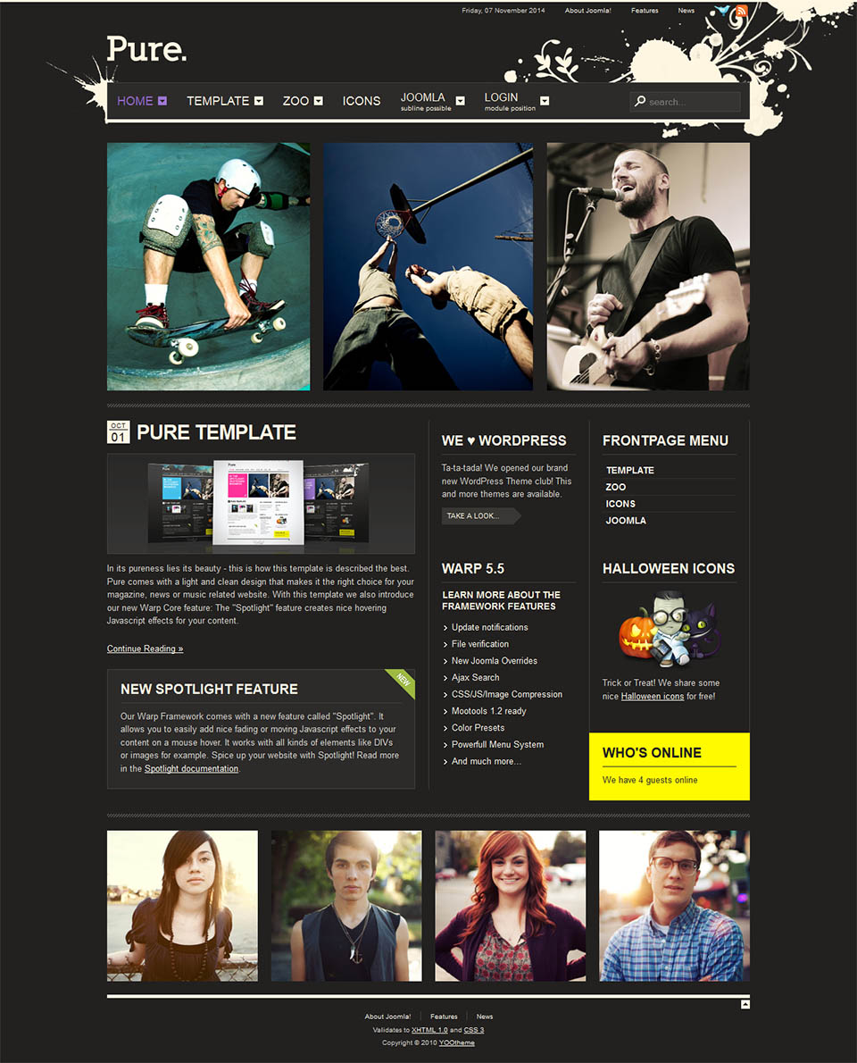 Joomla template YOOtheme Pure