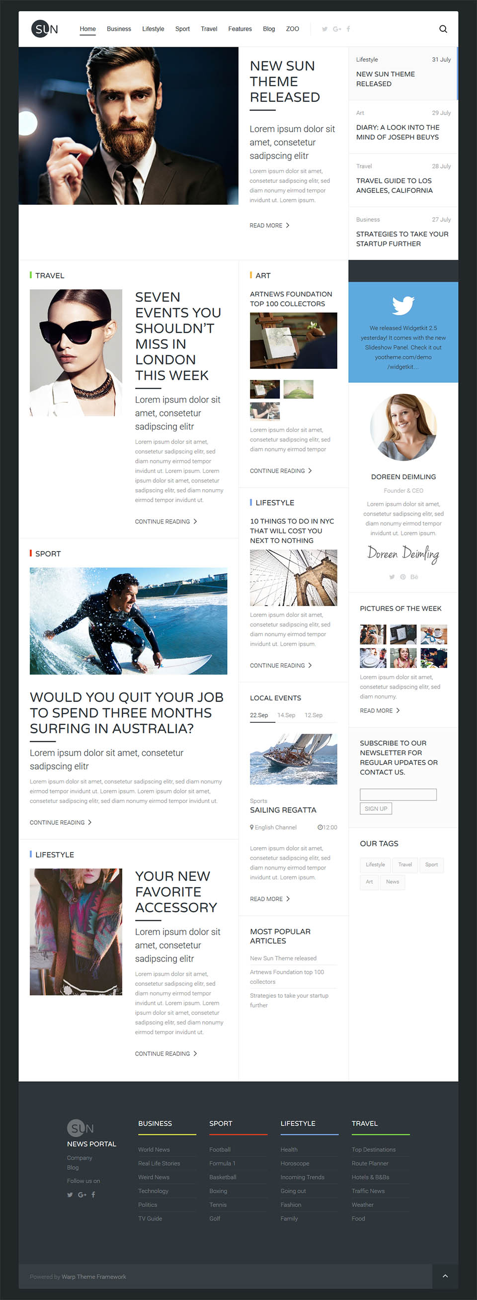 Joomla template YOOtheme Sun