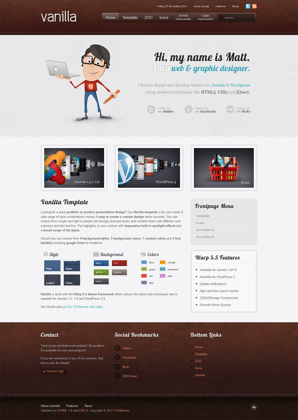 Joomla template YOOtheme Vanilla