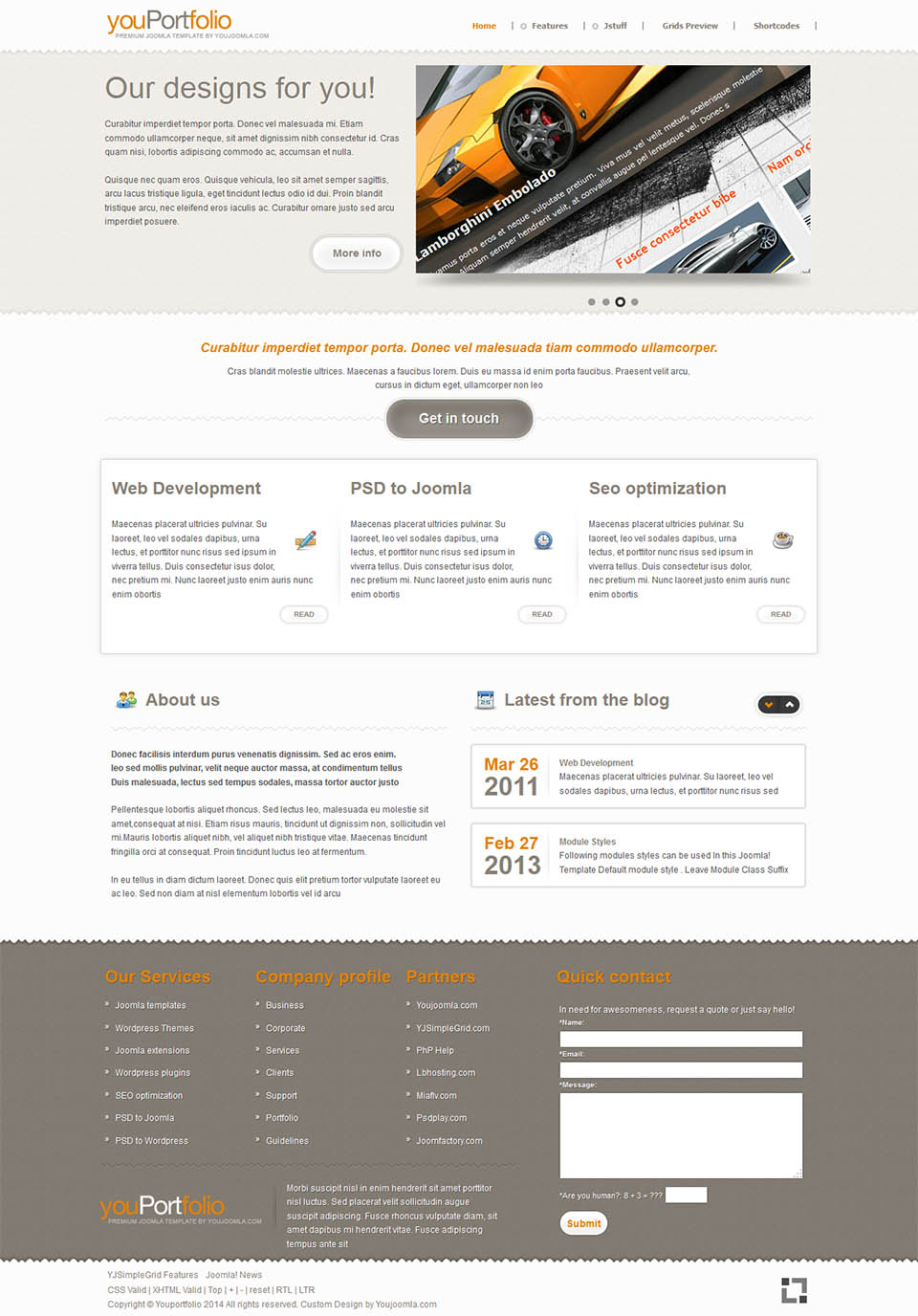 Joomla template YouJoomla YouPortfolio